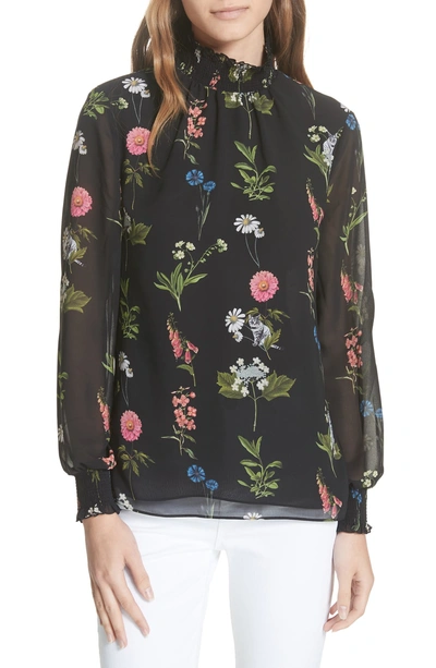 Shop Ted Baker Taalia Florence Floral Blouse In Black