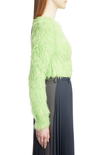 Shop Balenciaga Teddy Texture Sweater In 3520-acid Green