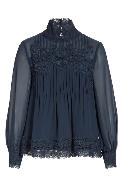 Shop Ted Baker Cailley Lace Top In Navy