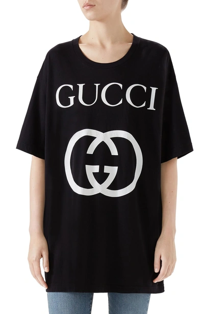 Shop Gucci Gg Interlock Tee In Black