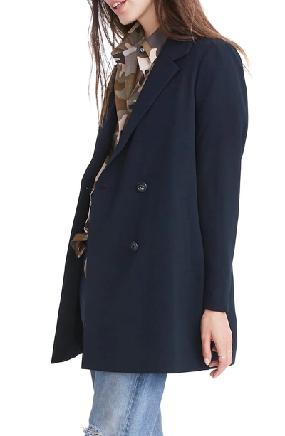 Shop Madewell Caldwell Double Breasted Blazer In True Black