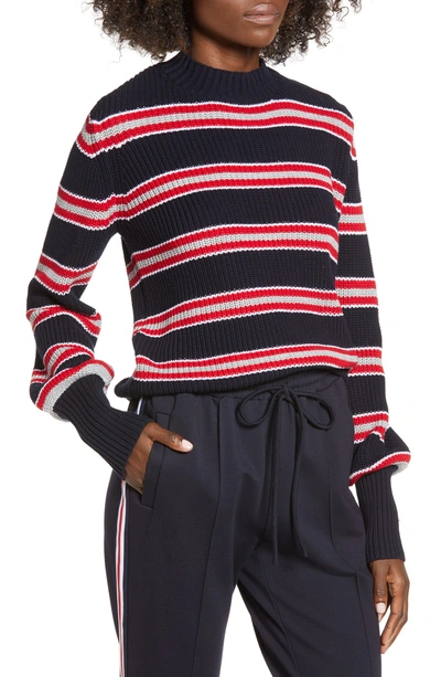 Shop The Fifth Label Defense Stripe Sweater In Navy W Red