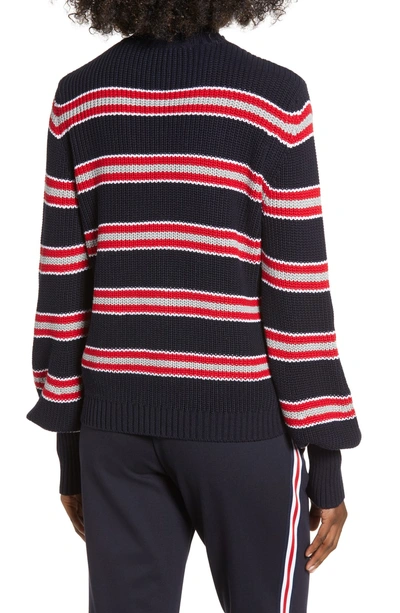 Shop The Fifth Label Defense Stripe Sweater In Navy W Red