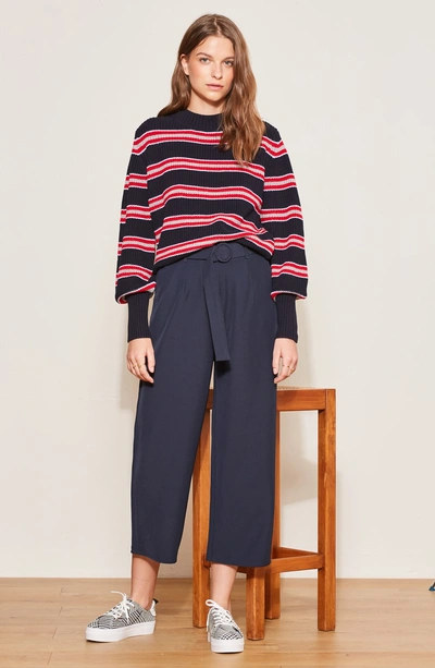 Shop The Fifth Label Defense Stripe Sweater In Navy W Red