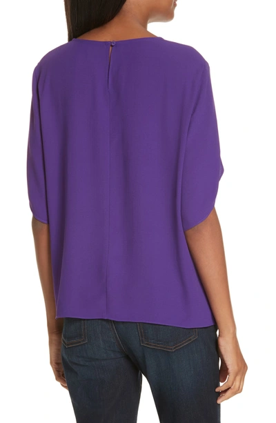 Shop Eileen Fisher Tulip Sleeve Silk Top In Ultraviolet