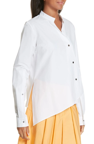 Shop Ji Oh Unbalanced Shirt In White