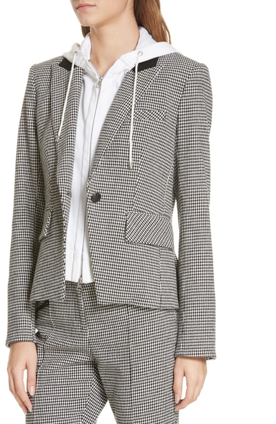 Shop Veronica Beard Airlie Houndstooth Dickey Jacket In Black/white