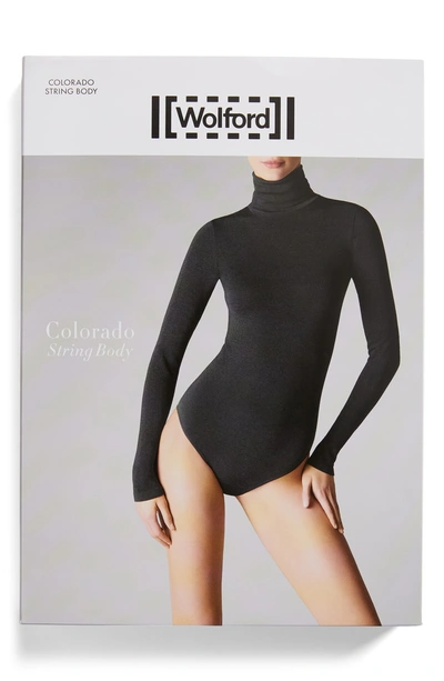 Shop Wolford Colorado Turtleneck Thong Bodysuit In Black