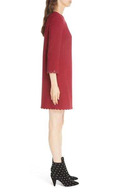 Shop Kate Spade Grommet Trim Shift Dress In Deep Russet