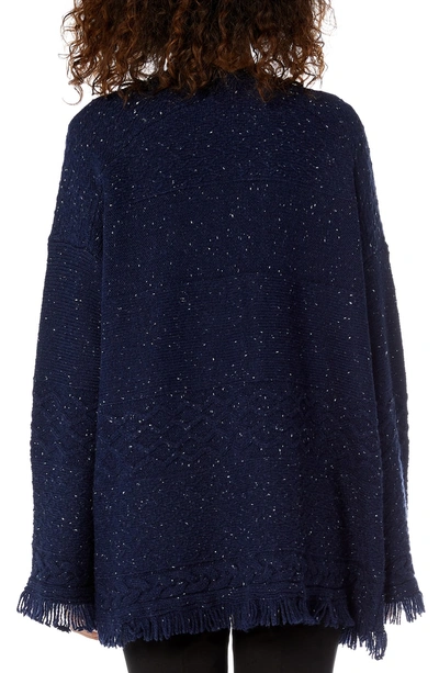 Shop Michael Stars Confetti Cable Bell Sleeve Cardigan In Passport