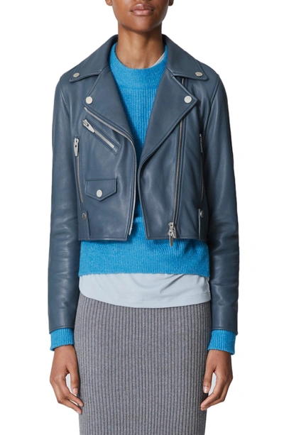 Shop The Arrivals Clo Mini Leather Jacket In Slate