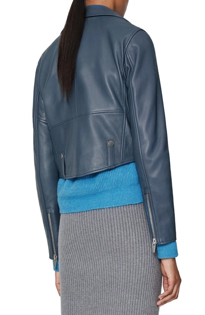 Shop The Arrivals Clo Mini Leather Jacket In Slate