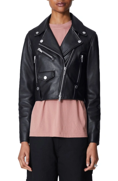 Shop The Arrivals Clo Mini Leather Jacket In Black