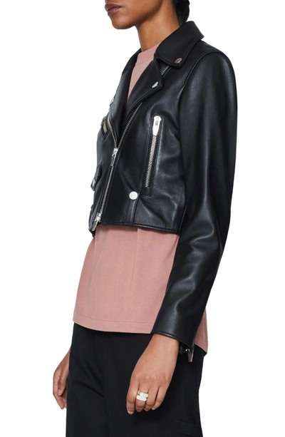 Shop The Arrivals Clo Mini Leather Jacket In Black