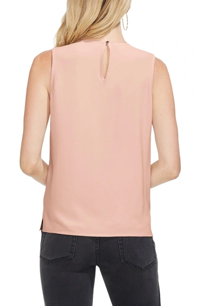 Shop Vince Camuto Asymmetrical Fringe Front Tank Top In Rose Buff