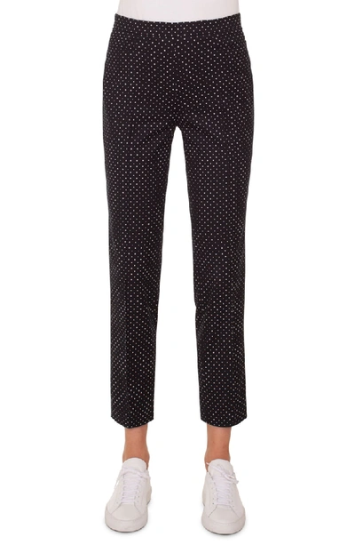 Shop Akris Punto Franca Mini Dot Stretch Cotton Pants In Black/ Cream