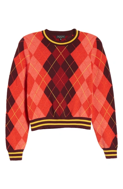 Shop Rag & Bone Dex Argyle Merino Wool Sweater In Burgundy