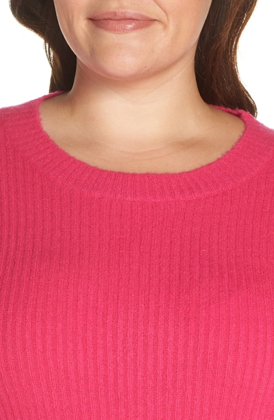 Shop Glamorous Pleat Sleeve Sweater In Hot Pink