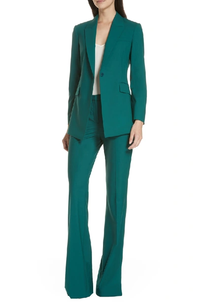 Shop Theory Demitria 2 Stretch Wool Suit Pants In Bright Poplar