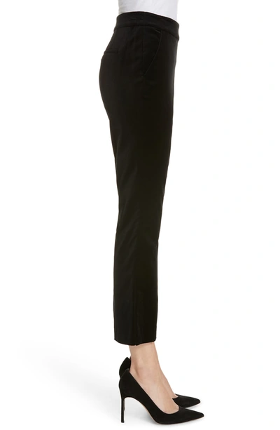 Shop Frame Split Hem Flare Leg Velvet Pants In Noir