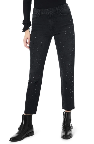 Shop Joe's The Smith Imitation Pearl Embellished Ankle Boyfriend Jeans In Lilith