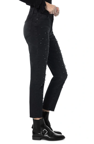 Shop Joe's The Smith Imitation Pearl Embellished Ankle Boyfriend Jeans In Lilith