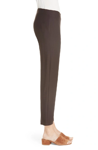 Shop Eileen Fisher Stretch Crepe Slim Ankle Pants In Clove