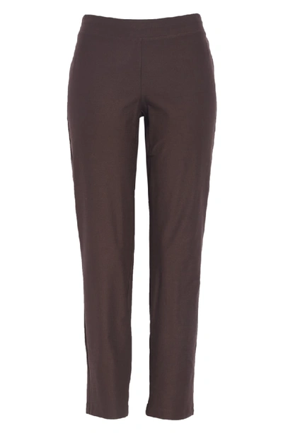 Shop Eileen Fisher Stretch Crepe Slim Ankle Pants In Clove