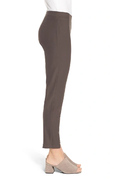 Shop Eileen Fisher Stretch Crepe Slim Ankle Pants In Rye