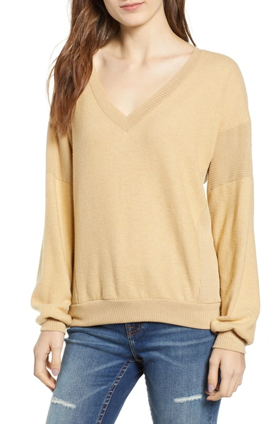 Shop Project Social T Alsen V-neck Sweatshirt In Gold Haze