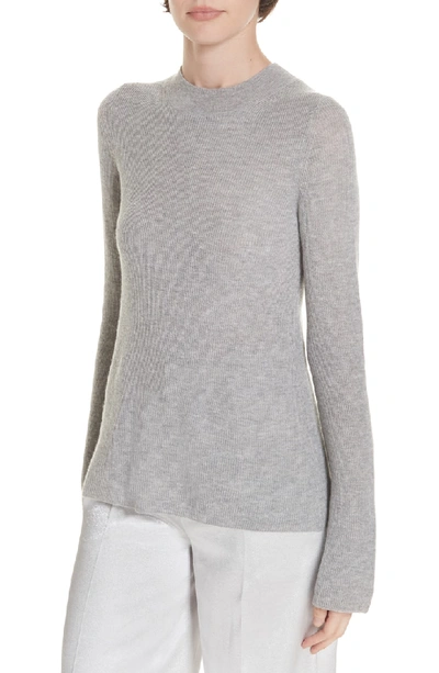 Shop Vince Ribbed Cashmere Sweater In H Steel