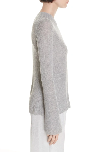 Shop Vince Ribbed Cashmere Sweater In H Steel