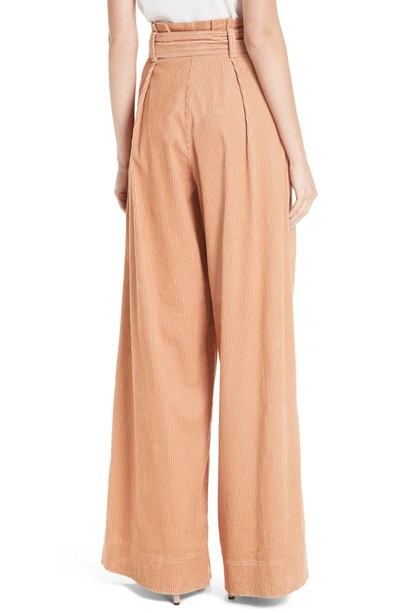 Shop Ulla Johnson Rhodes Paperbag Waist Corduroy Trousers In Camel