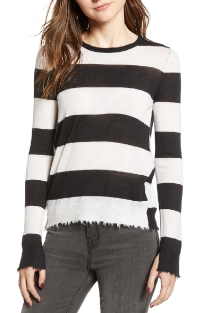 Shop Zadig & Voltaire Source Stripe Cashmere Sweater In Noir Blanc