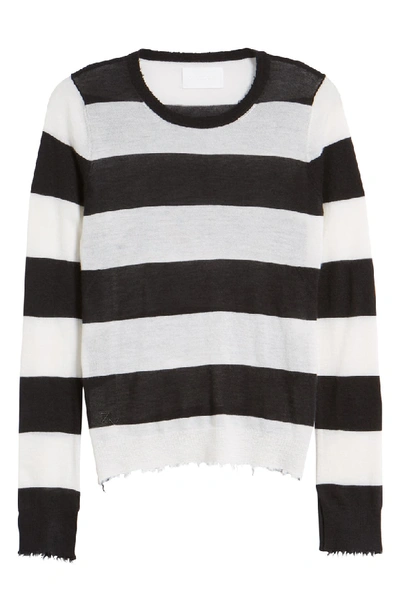 Shop Zadig & Voltaire Source Stripe Cashmere Sweater In Noir Blanc