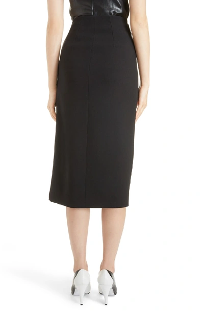 Shop Givenchy Belt Detail Wool Wrap Skirt In Black