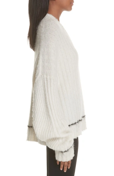 Shop Helmut Lang Brushed Wool & Alpaca Blend Sweater In Angora