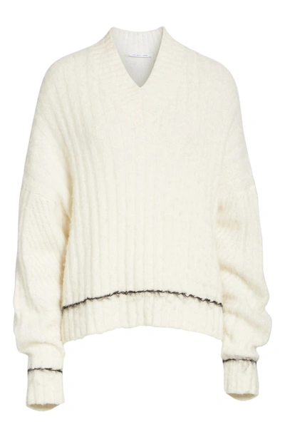 Shop Helmut Lang Brushed Wool & Alpaca Blend Sweater In Angora