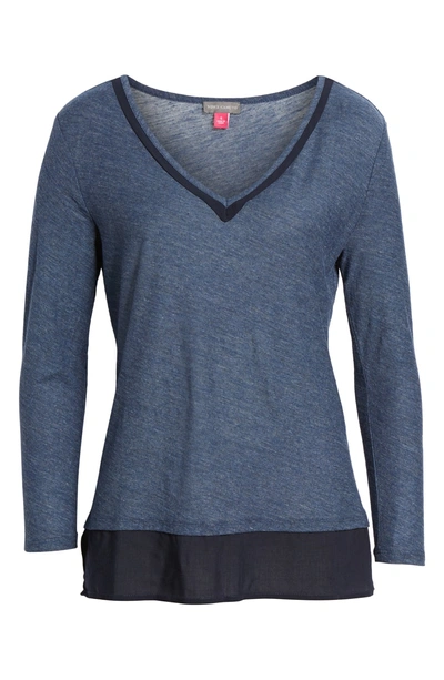 Shop Vince Camuto Layered Look Top In Indigo Night Heather