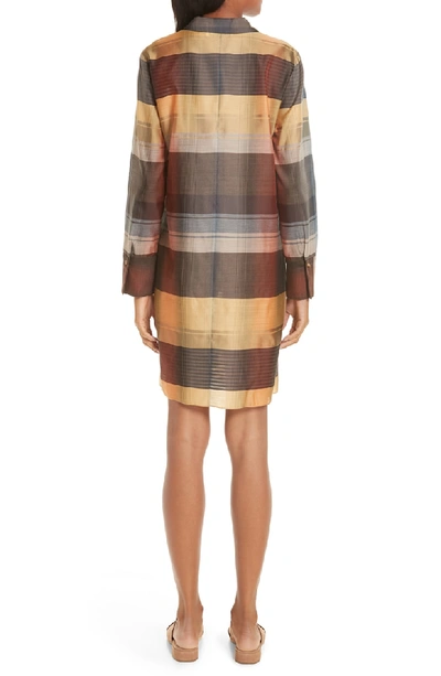 Shop Partow Plaid Wool & Silk Dress In Sunset