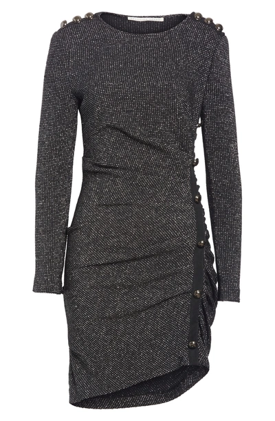 Shop Veronica Beard Ira Ruched Tweed Minidress In Silver