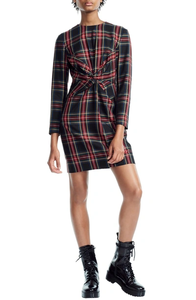 Shop Maje Plaid Twist Front Dress In Checked