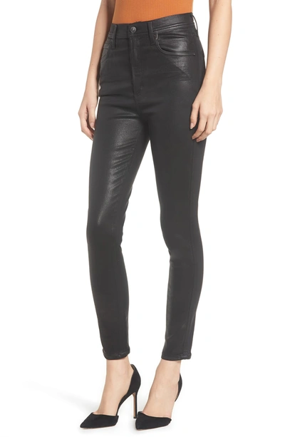 Agolde Roxanne Faux Leather High Waist Ankle Skinny Pants In Black