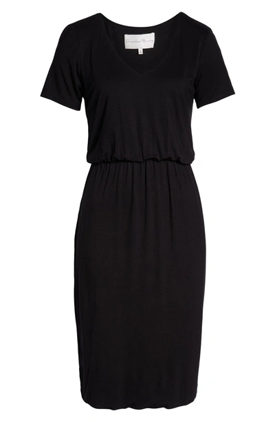 Shop Charles Henry Bloused Knit Dress In Black