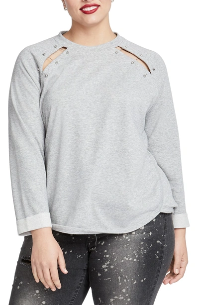 Shop Rachel Rachel Roy Henry Pierced Sweatshirt In Heather Grey