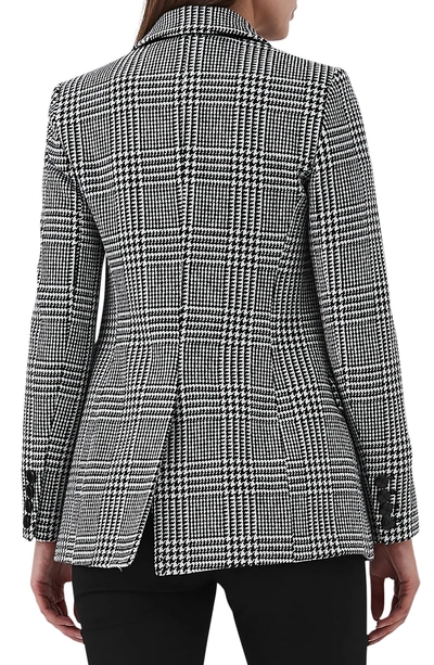 Shop Reiss Langley Houndstooth Wool Blend Jacket In Black/ White