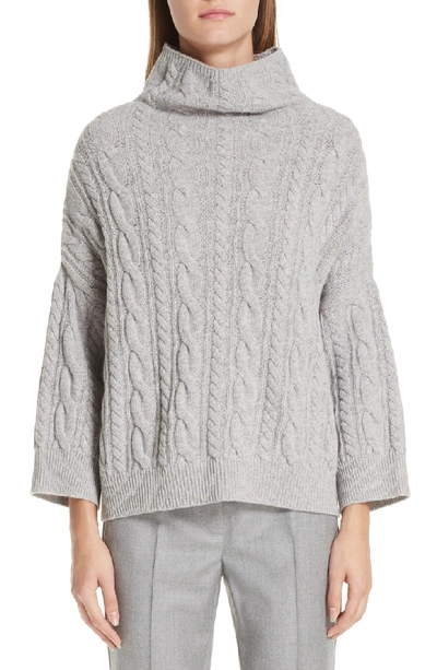 Shop Max Mara Fungo Wool & Cashmere Turtleneck Sweater In Pearl Grey