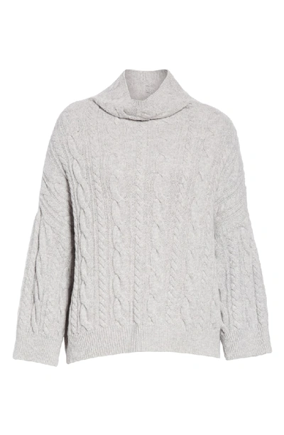 Shop Max Mara Fungo Wool & Cashmere Turtleneck Sweater In Pearl Grey