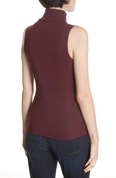 Shop Theory 'wendel' Sleeveless Turtleneck Top In Dark Currant