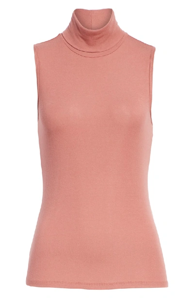 Shop Theory 'wendel' Sleeveless Turtleneck Top In Antique Rose